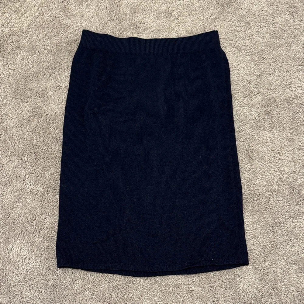 St. John Santana Knit Navy Skirt
